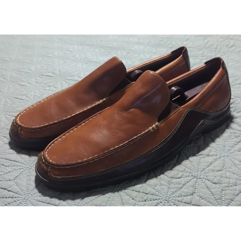Cole Haan Tucker Venetian Brown Leather Slip On Loafer Men's Sz 11M Driving Shoe